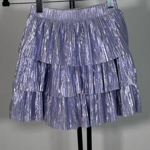 NWOT Crewcuts Girls Tiered Metalic Mini Skirt with Tulle